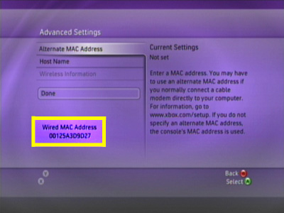 how to find mac address for xbox one